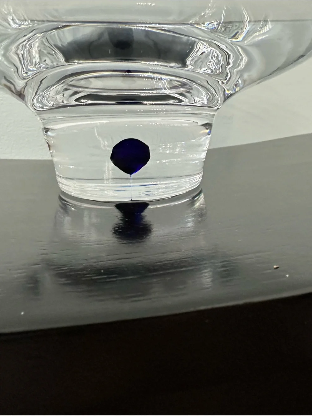 Orrefors Intermezzo Blue Teardrop Crystal Bowl 9 7/8” - Erika Lagerbielke⁠